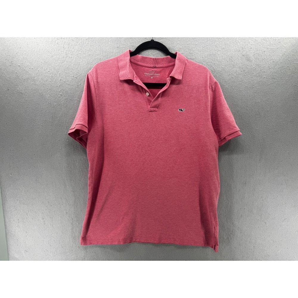 Vineyard Vine Polo Mens Size‎ M Pink Stretch Pique Heather Short Sleeve 1k2111